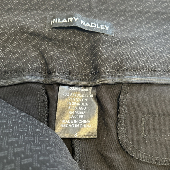 Hilary Radley Size 8 Black Yoga Feel Pull On Dress Pant Straight Leg - Picture 2 of 8